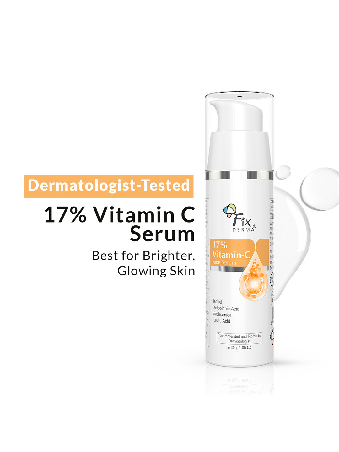 FIXDERMA 17% Vitamin C Face Serum For Glowing Skin-30g
