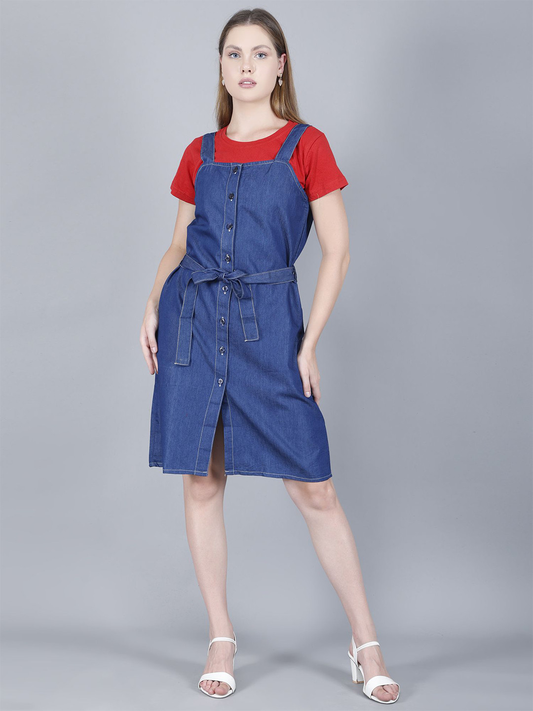 Codaisy Denim Pinafore Dress