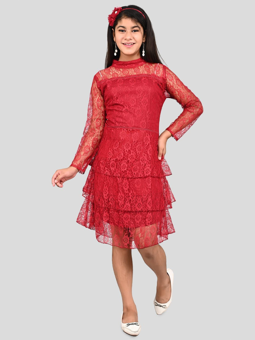 FELLAMO Net A-Line Dress
