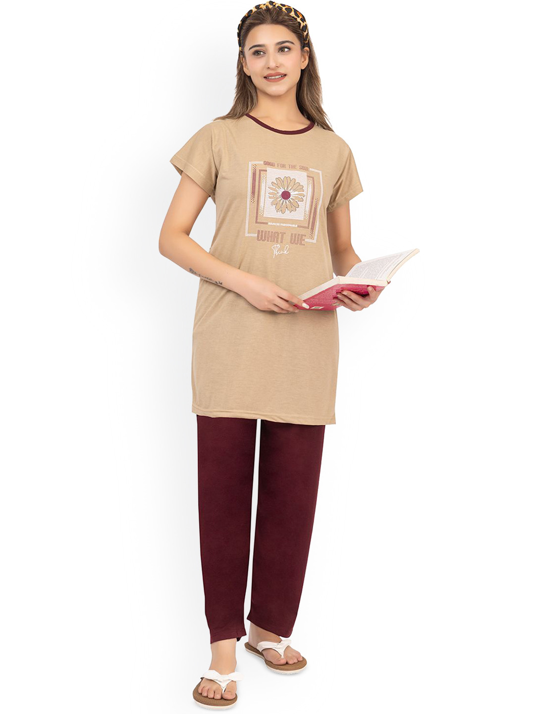 LO G LO Women Printed Night suit