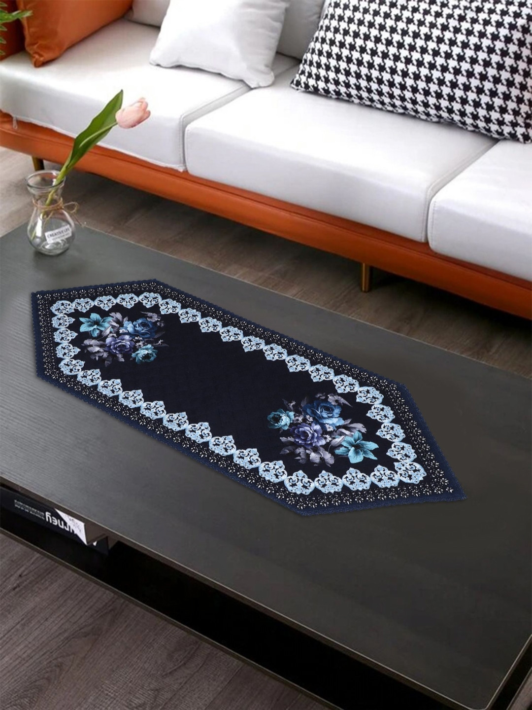 LooMantha Blue & Purple Printed Table Runners