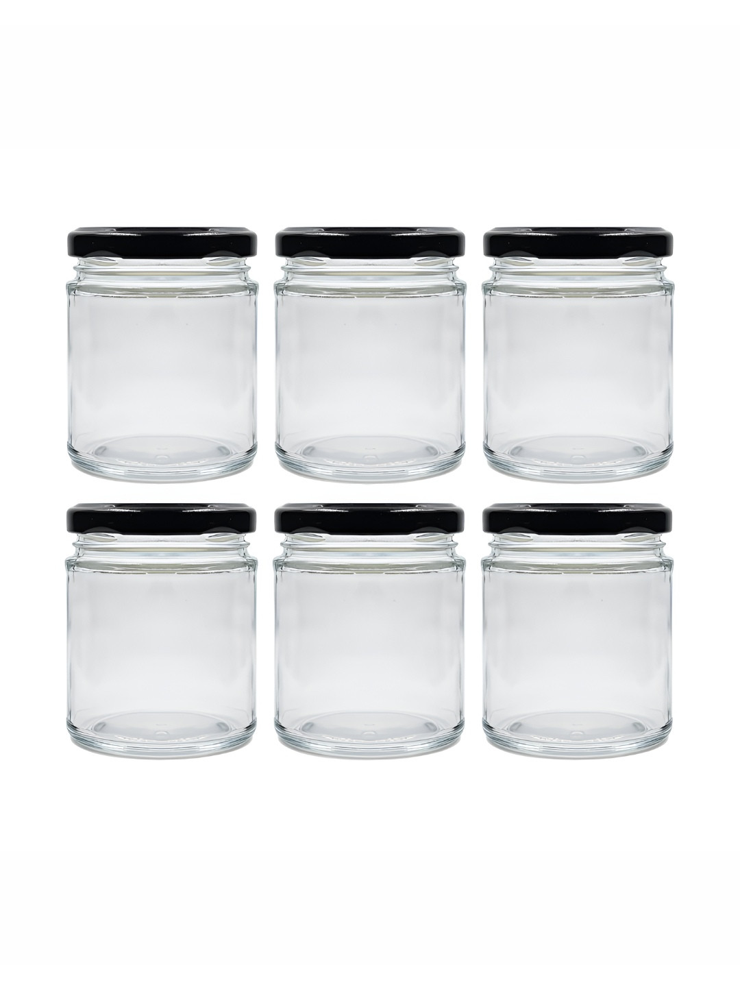 Tyche Enterprises Transparent Glass Dishwasher Safe 6 Piece Screw Top Canister-190ml