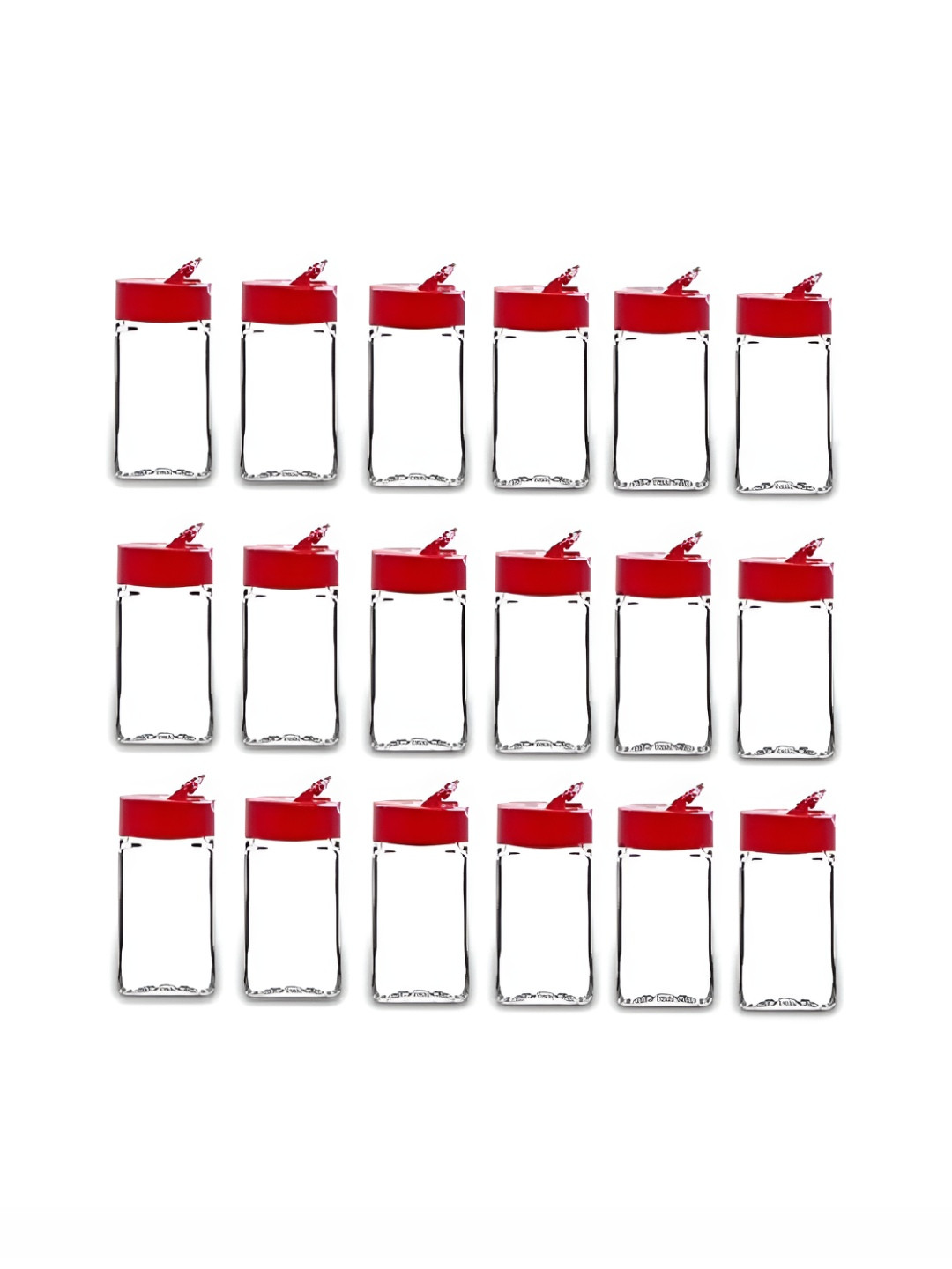 Tyche Enterprises Transparent Glass Dishwasher Safe 18 Piece Screw Top Canister-100ml