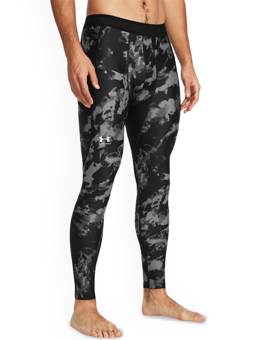 Men Leggings Printed Men's Printed Leggings Black/Orange Speedo UK