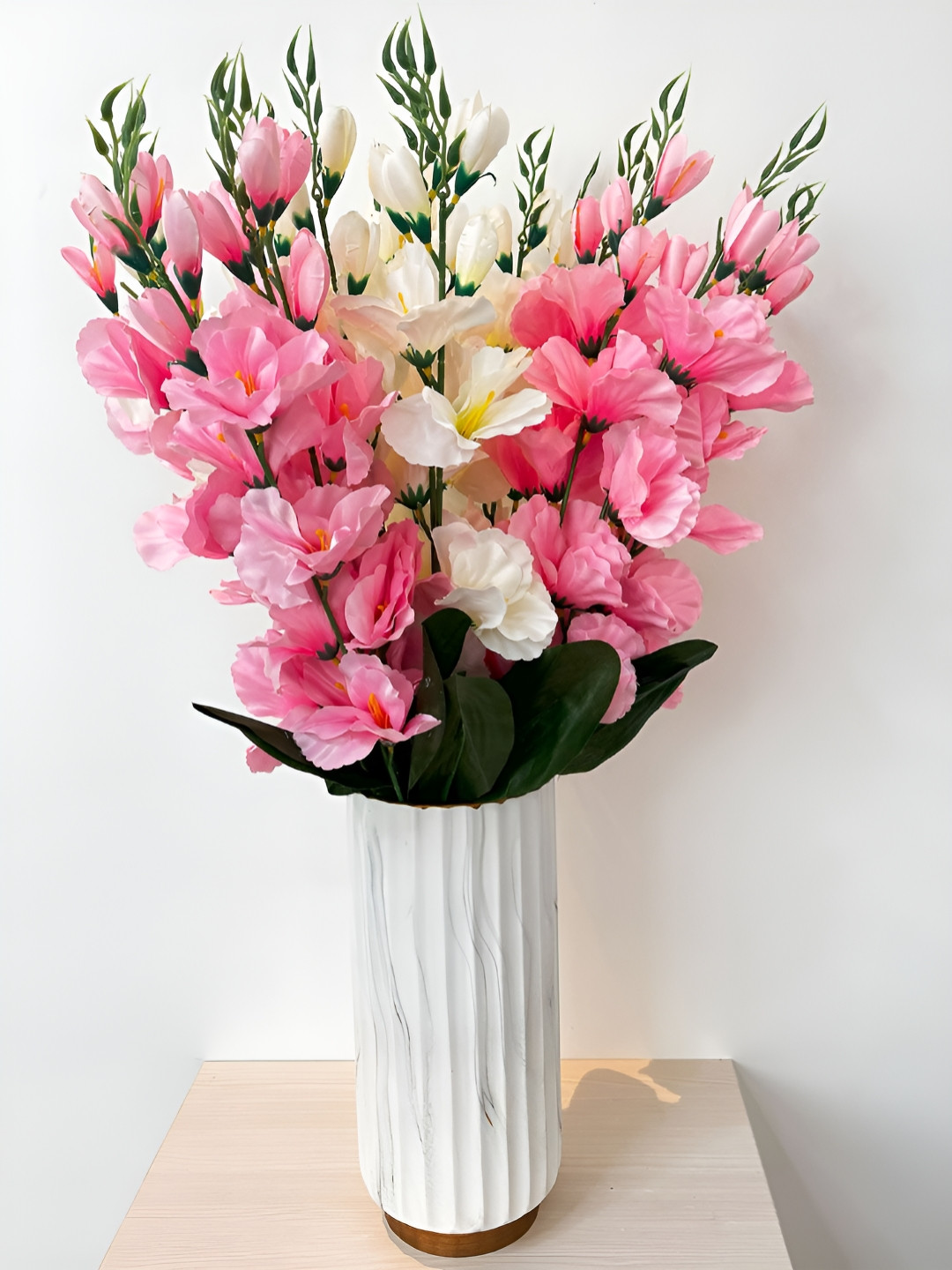 Art Street Pink & White 2 Pieces Gladiolus Artificial Flower