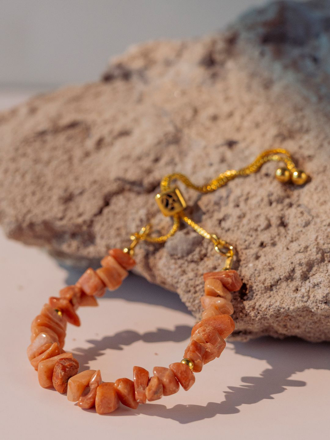 Stone Story By Shruti Women Sterling Silver Handcrafted Gold-Plated Link Bracelet