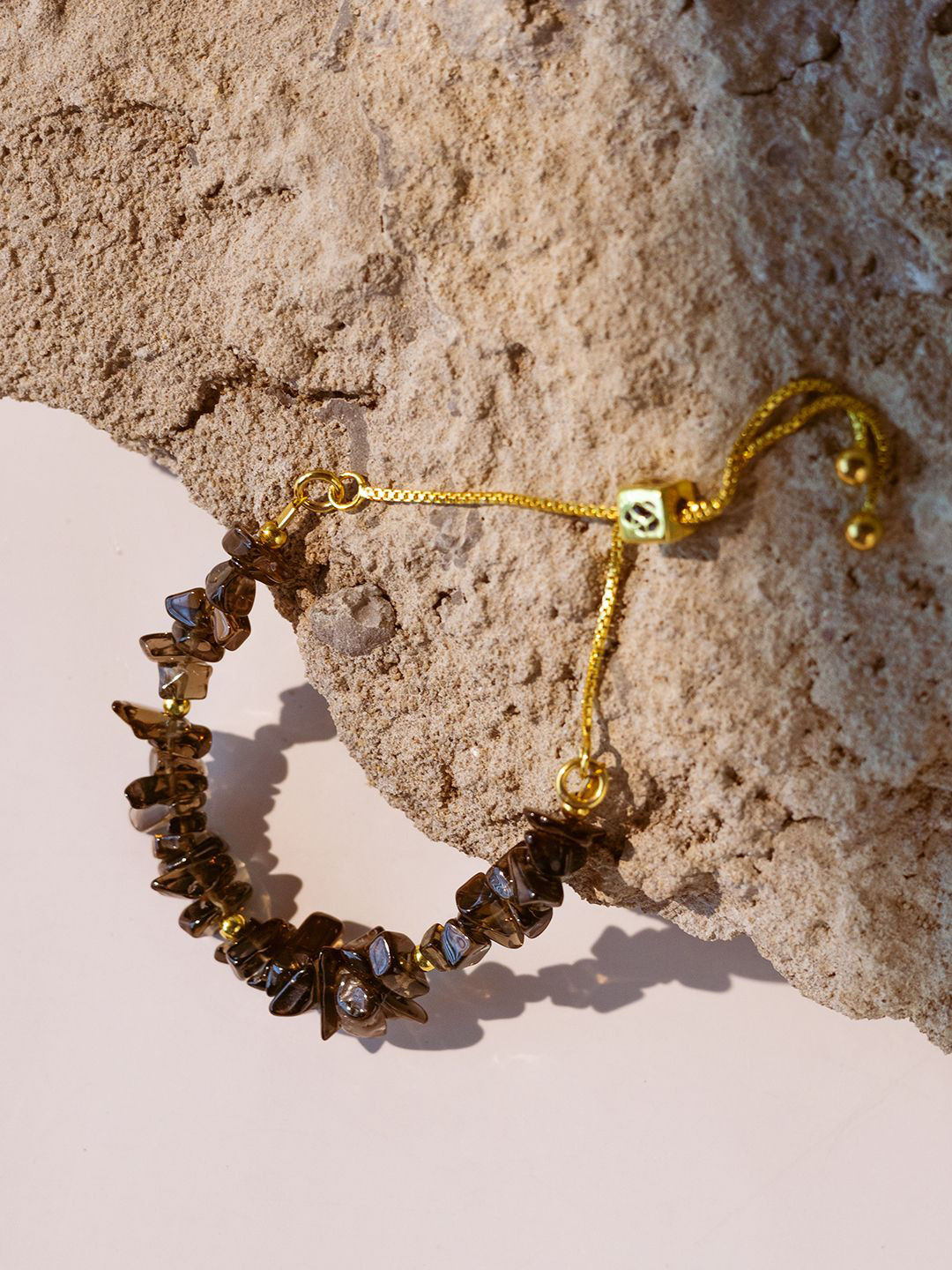 Stone Story By Shruti Women Sterling Silver Handcrafted Gold-Plated Link Bracelet