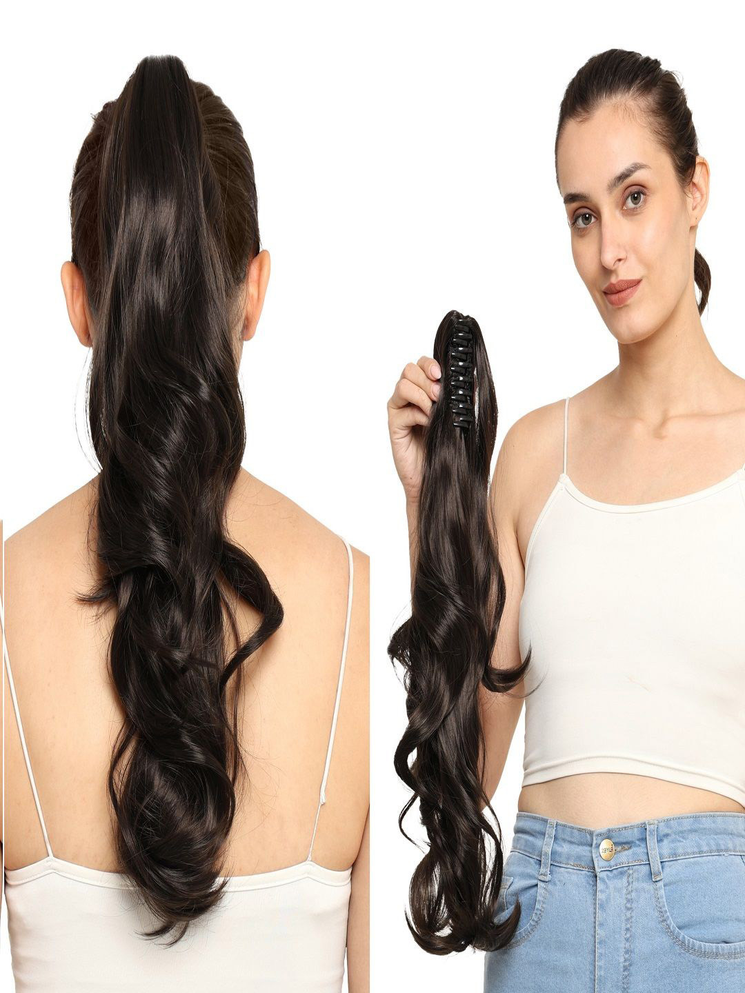 MoonEyes Curly Wavy Clutcher Ponytail Hair Extension - Brown