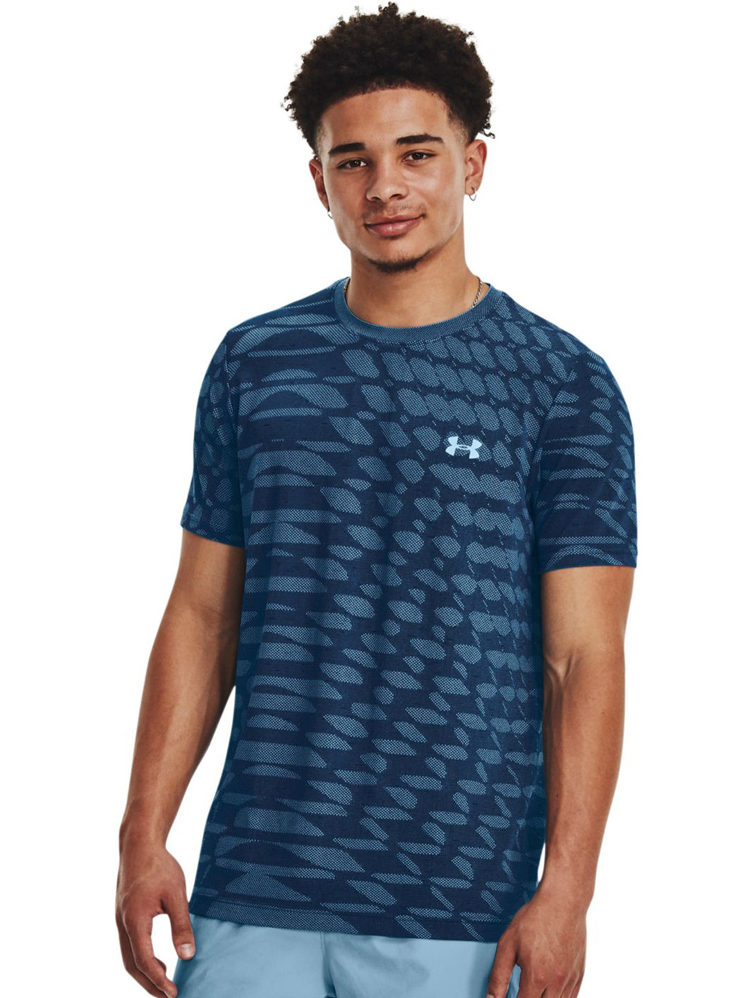 UNDER ARMOUR Printed Seamless Ripple Slim Fit T-Shirt