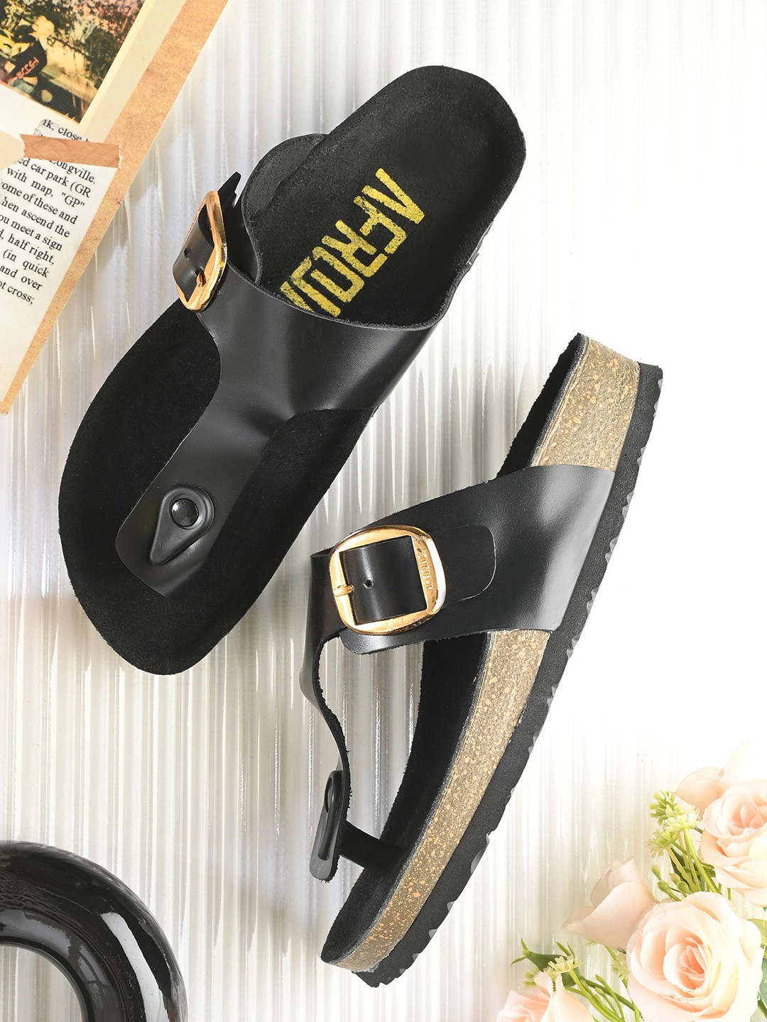 AfroJack Women T-Strap Patina Leather Flats