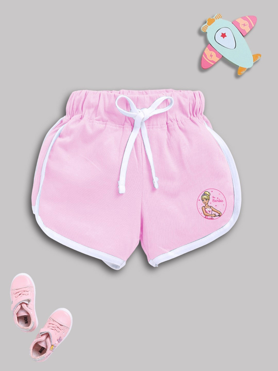 YK X Minute Mirth Girls Barbie Printed Pure Cotton Shorts
