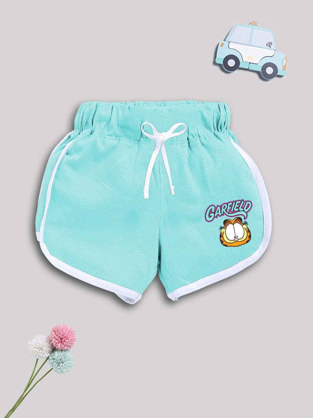 YK X Minute Mirth Girls Garfield Printed Pure Cotton Shorts