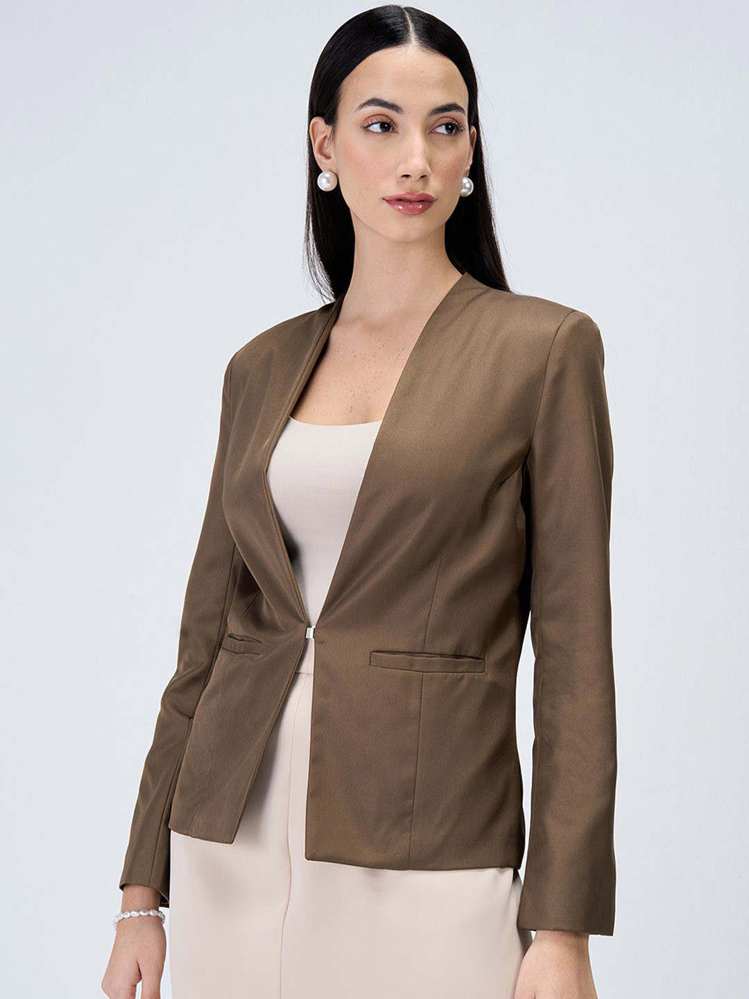 SALT ATTIRE Shawl Collar Tailored-Fit Double-Breasted Casual Blazer
