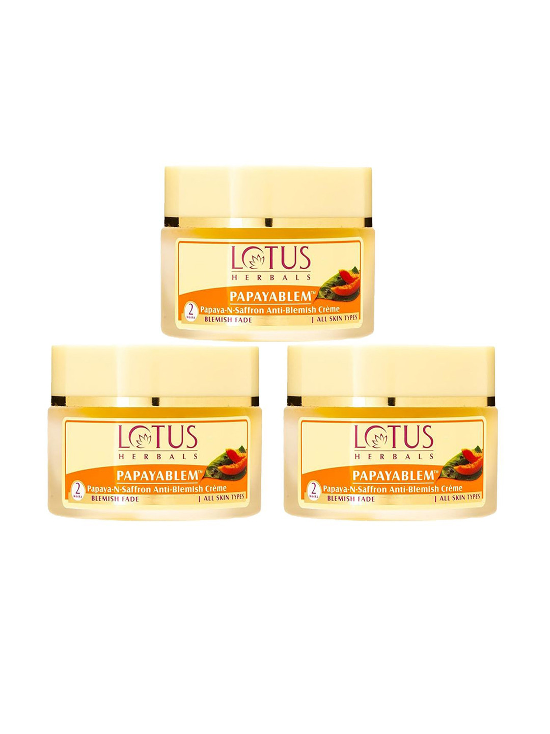 Lotus Herbals Papayablem Set Of 3 Anti Blemish Cream -50g Each</p>