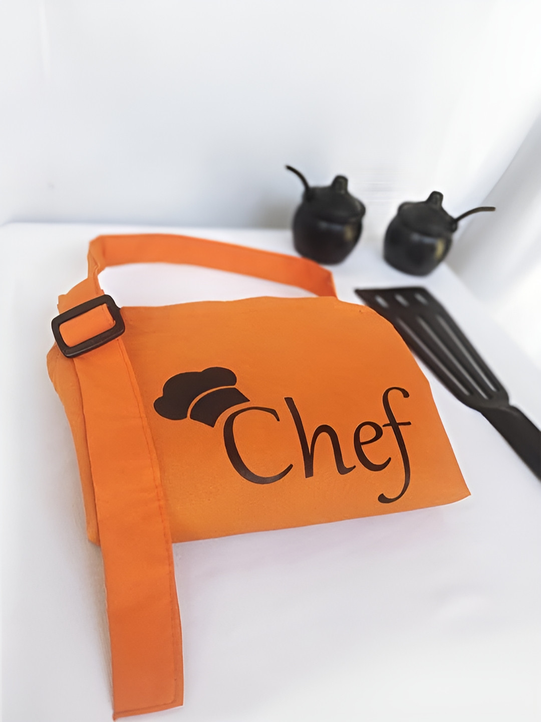 SWITCHON Orange & Brown Printed Kitchen Apron