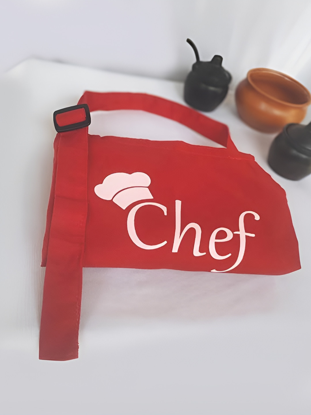 SWITCHON Red  & White Chef Printed Apron