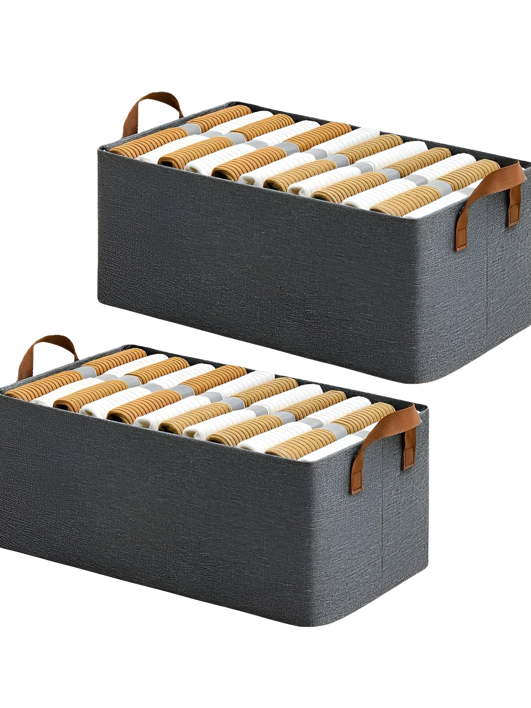 UrbanArts Grey 2 Pieces Super Strong Multi-Utility Canvas Organisers