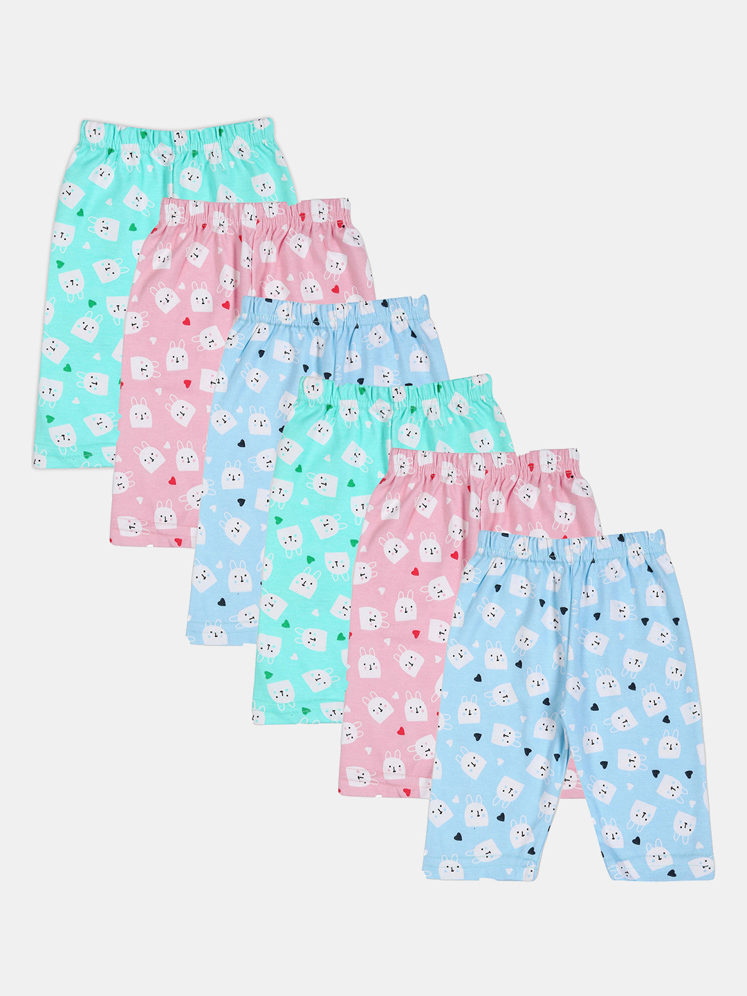 Dowin Kids Pack Of 6 Assorted Printed Pure cotton Track Pants