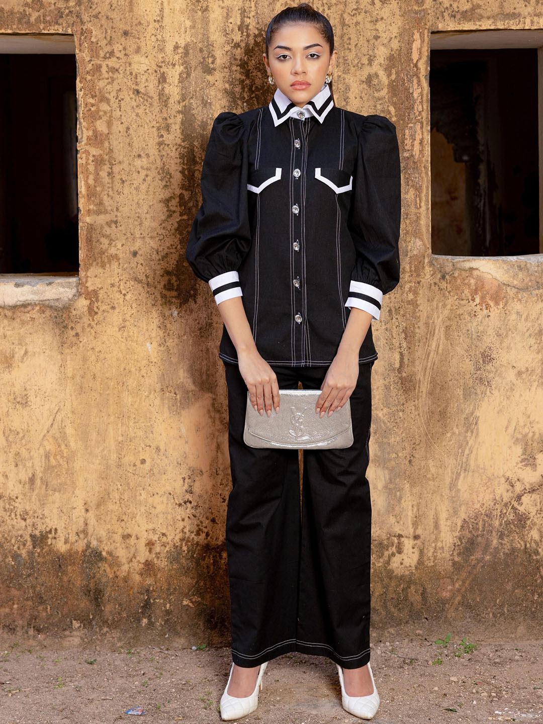 JORASA Crystal Shirt With Trousers