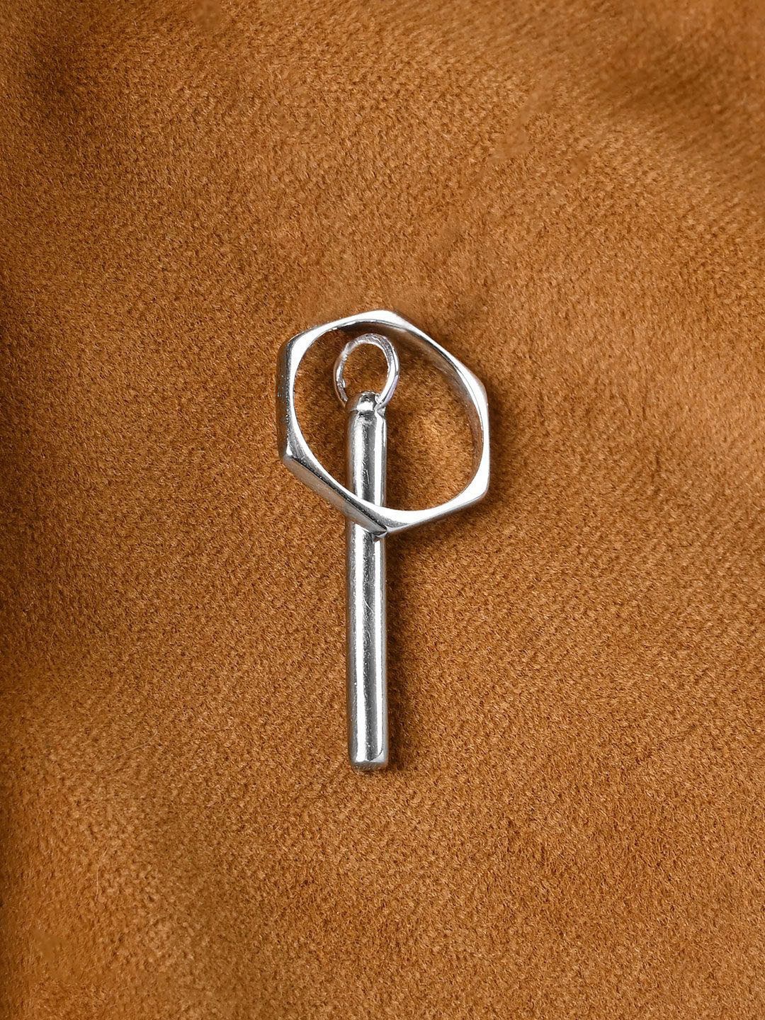 Clara Men 925 Sterling Silver Rhodium-Plated Contemporary Rupert Pendant