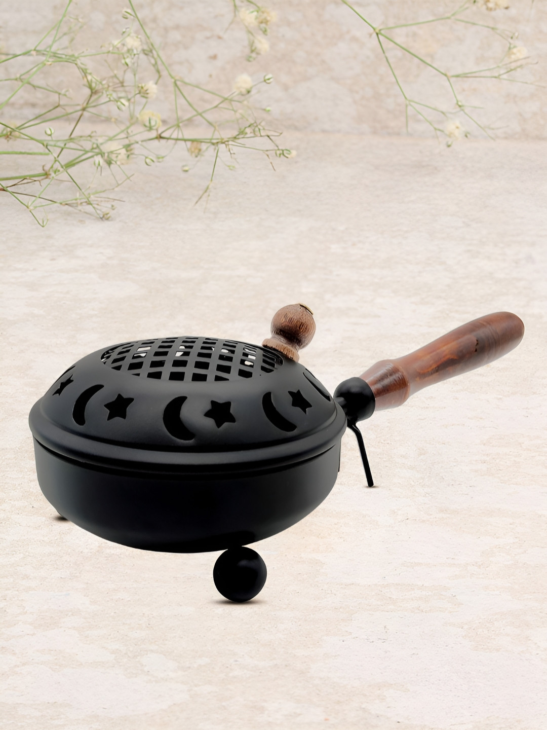 DOKCHAN Black & Brown Textured Iron Incense Holder
