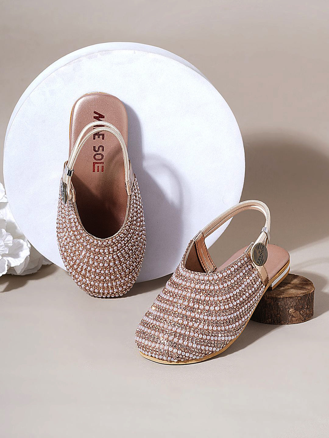Minesole Girls Western - Embellished Slingback Flats