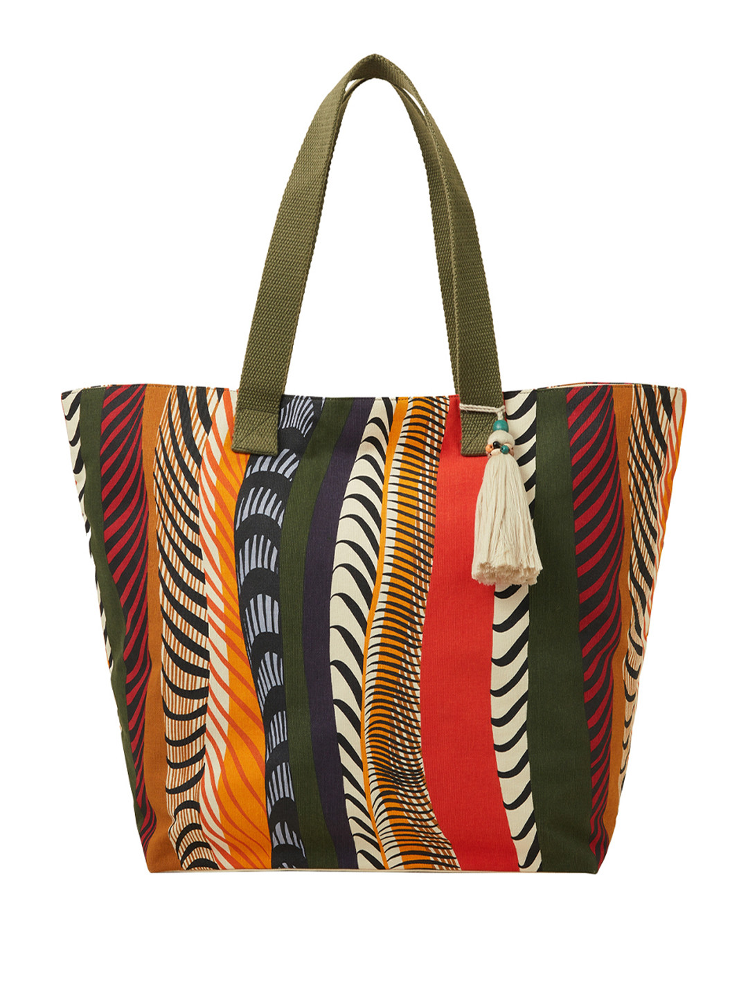 Accessorize Women Stripe Beach Tote Bag