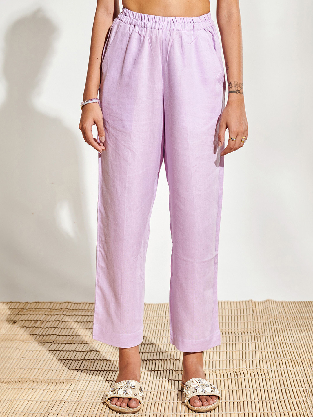 Midsummer Mid-Rise Linen Trouser