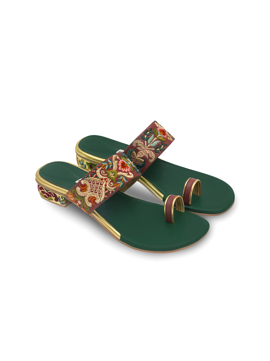 Aprajita Toor Embellished Ethnic Open Toe Block Sandals Heels