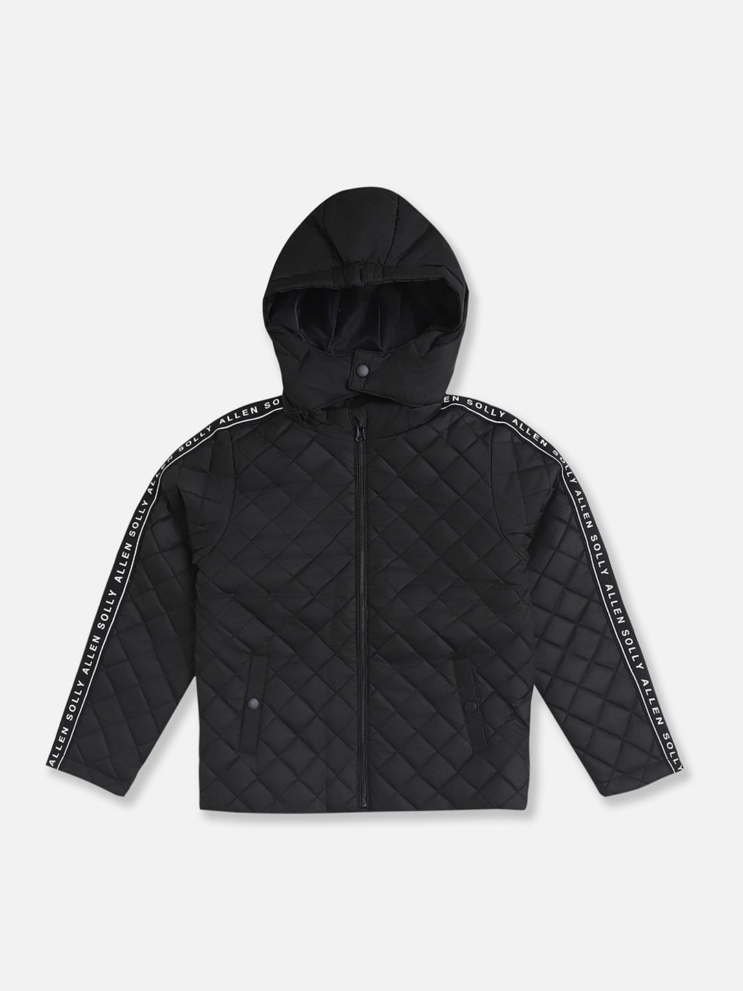 Allen Solly Junior Boys Quilted Embroidered Solid Jacket