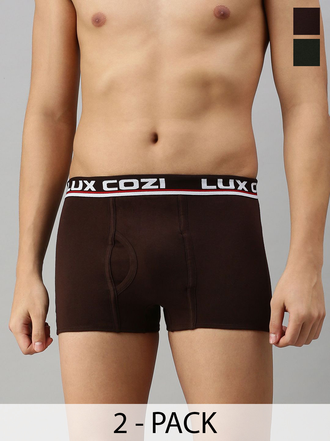 Lux Cozi Men 3 Pcs Assorted Pure Cotton Trunks -COZI_BIGSHOT_SL_PLAIN_ASST1_3PC
