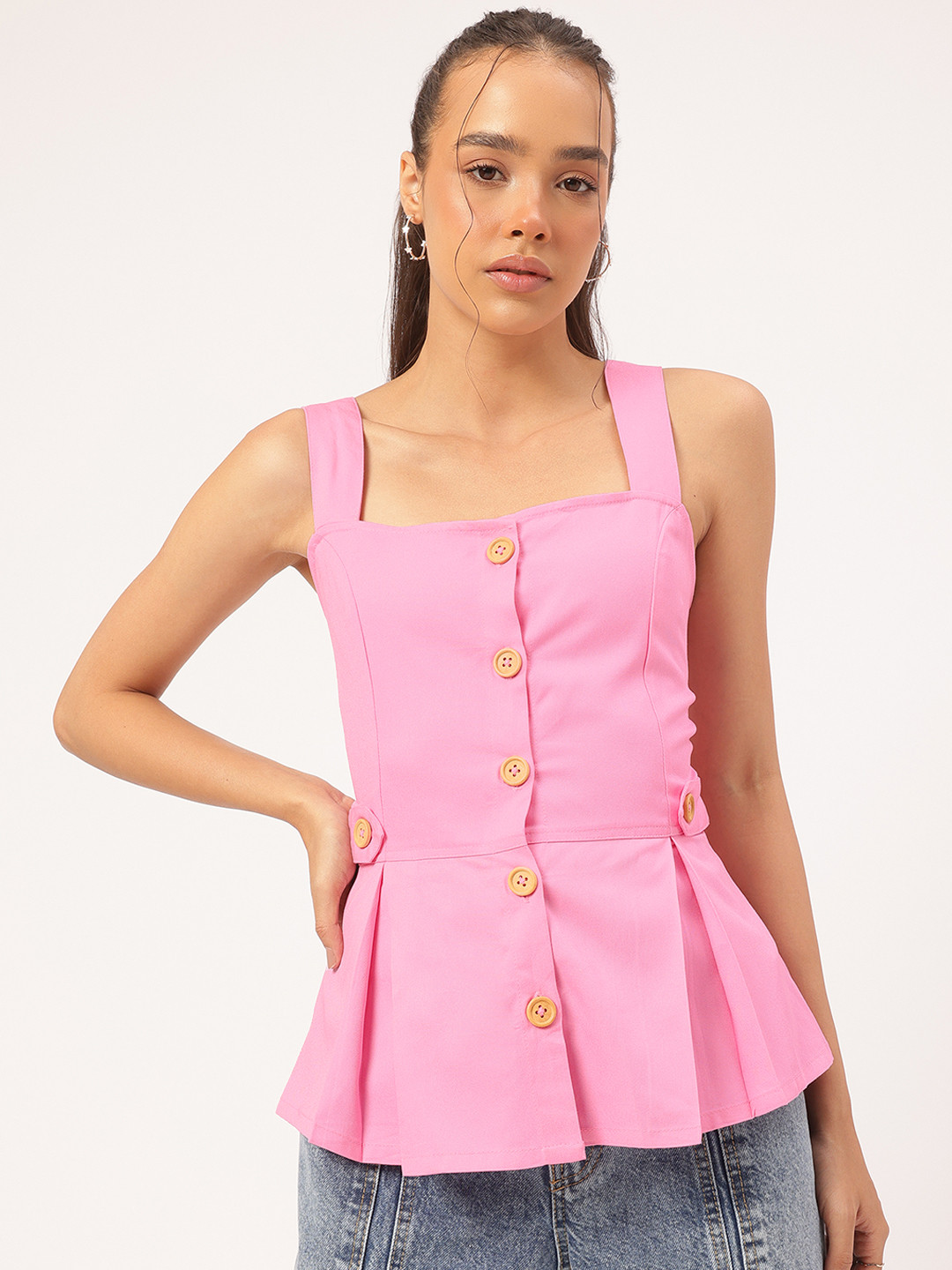 DressBerry Pleated Peplum Top