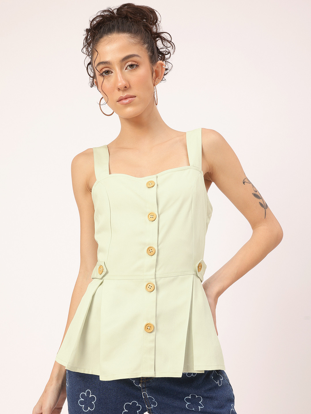 DressBerry Pleated Peplum Top