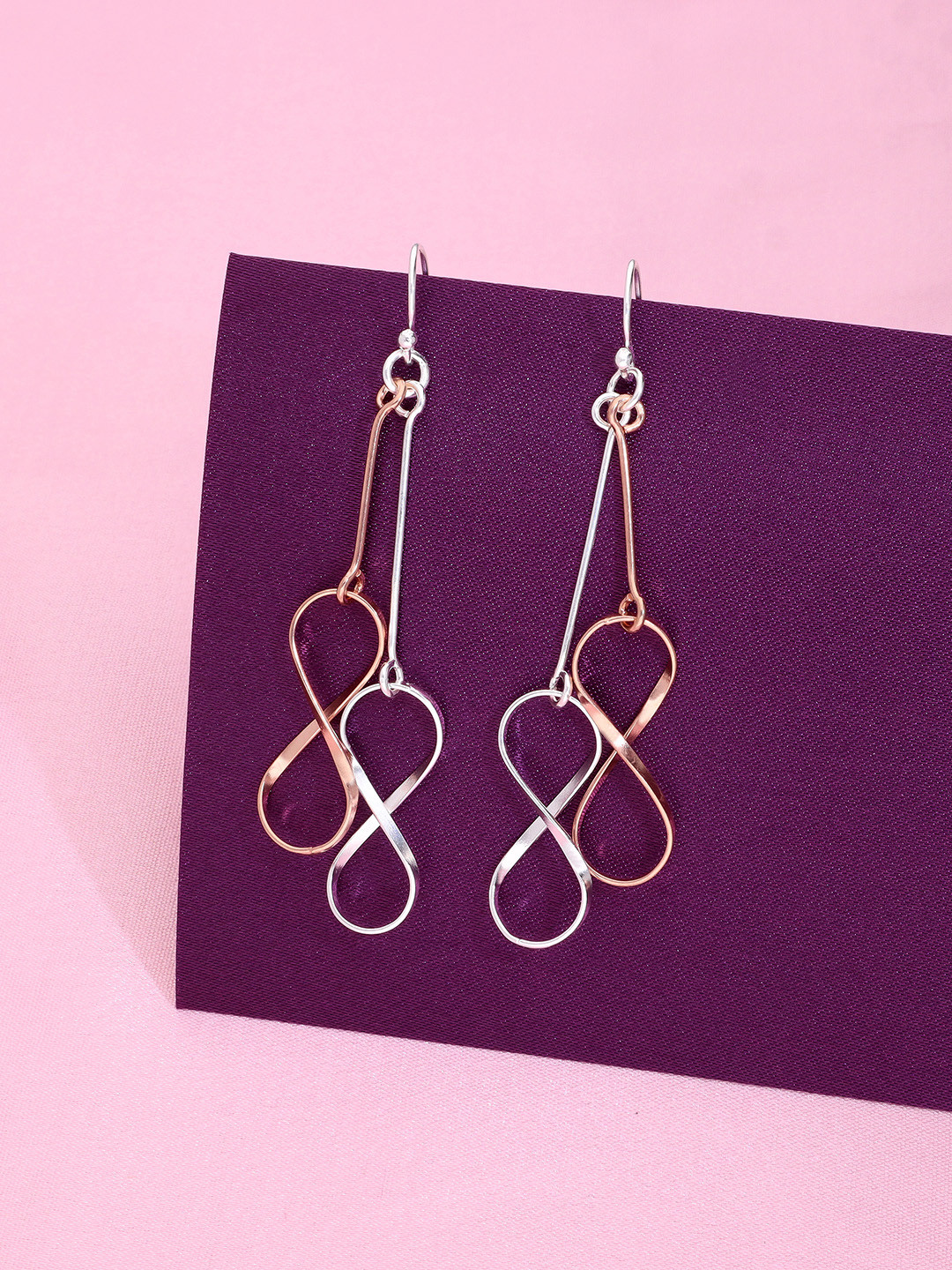 KAI JEWEL Rhodium-Plated 92.5 Sterling Silver Big Infinity Symbol Drop Earrings