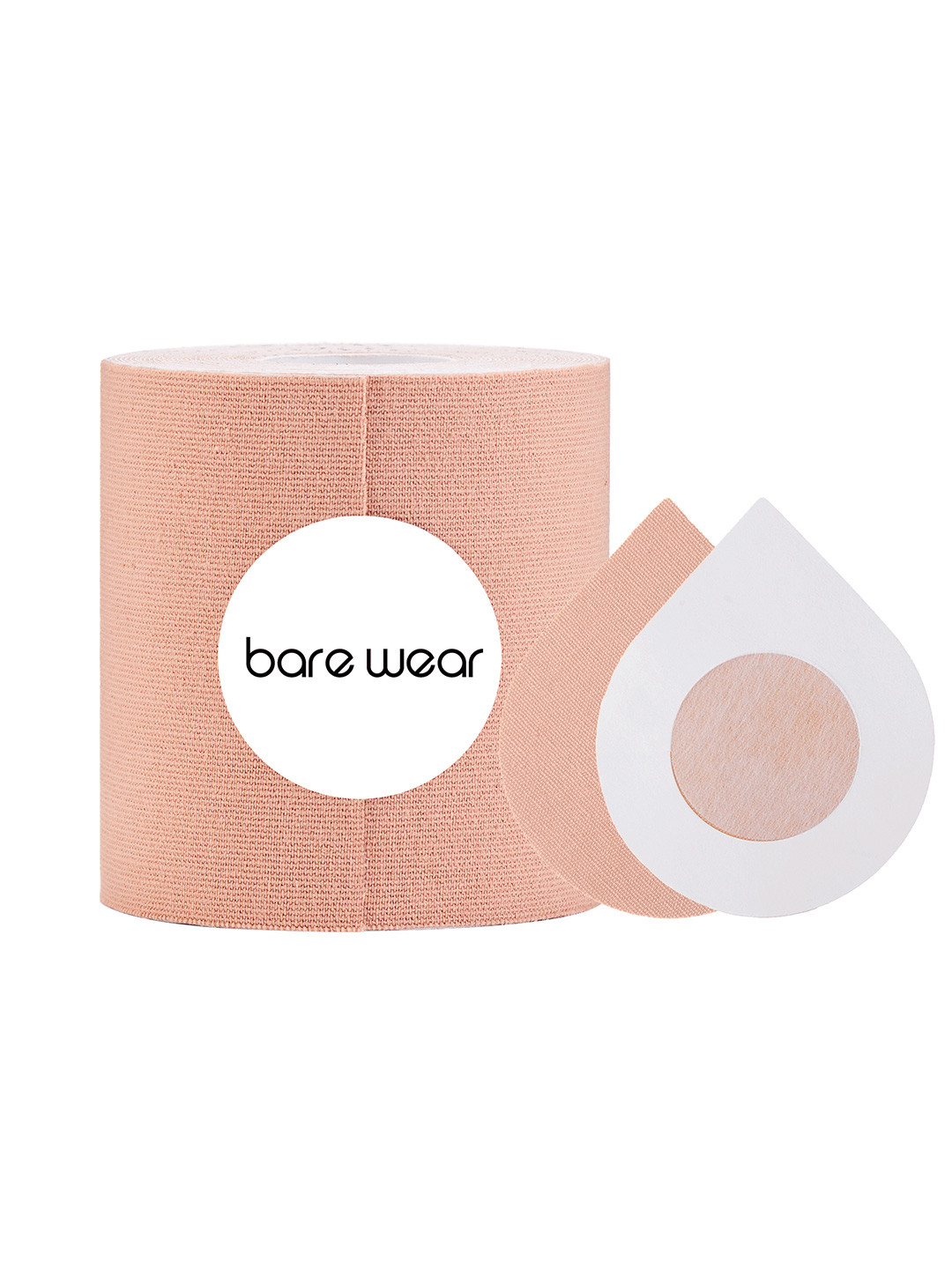 Bare Wear Body Tape 7.5 cm Width & Nipple Pasties Plus (5 Pairs) Beige Breast Lift Boob Tape