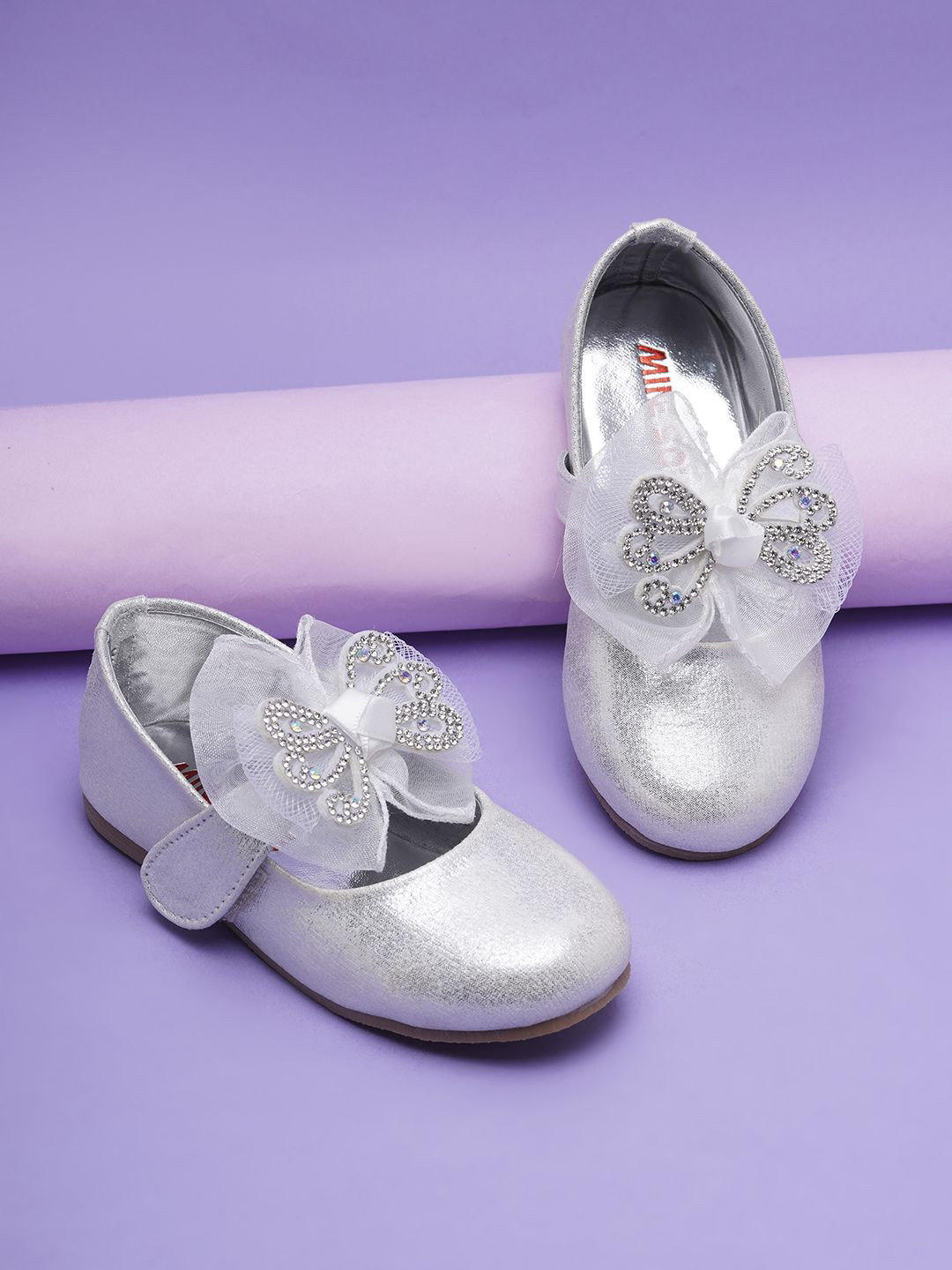 Minesole Girls PU Embellished Mary Jane Flat