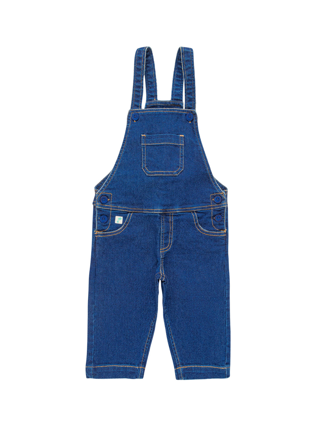 JusCubs Infants Girls Denim Ankle Length Button Dungarees
