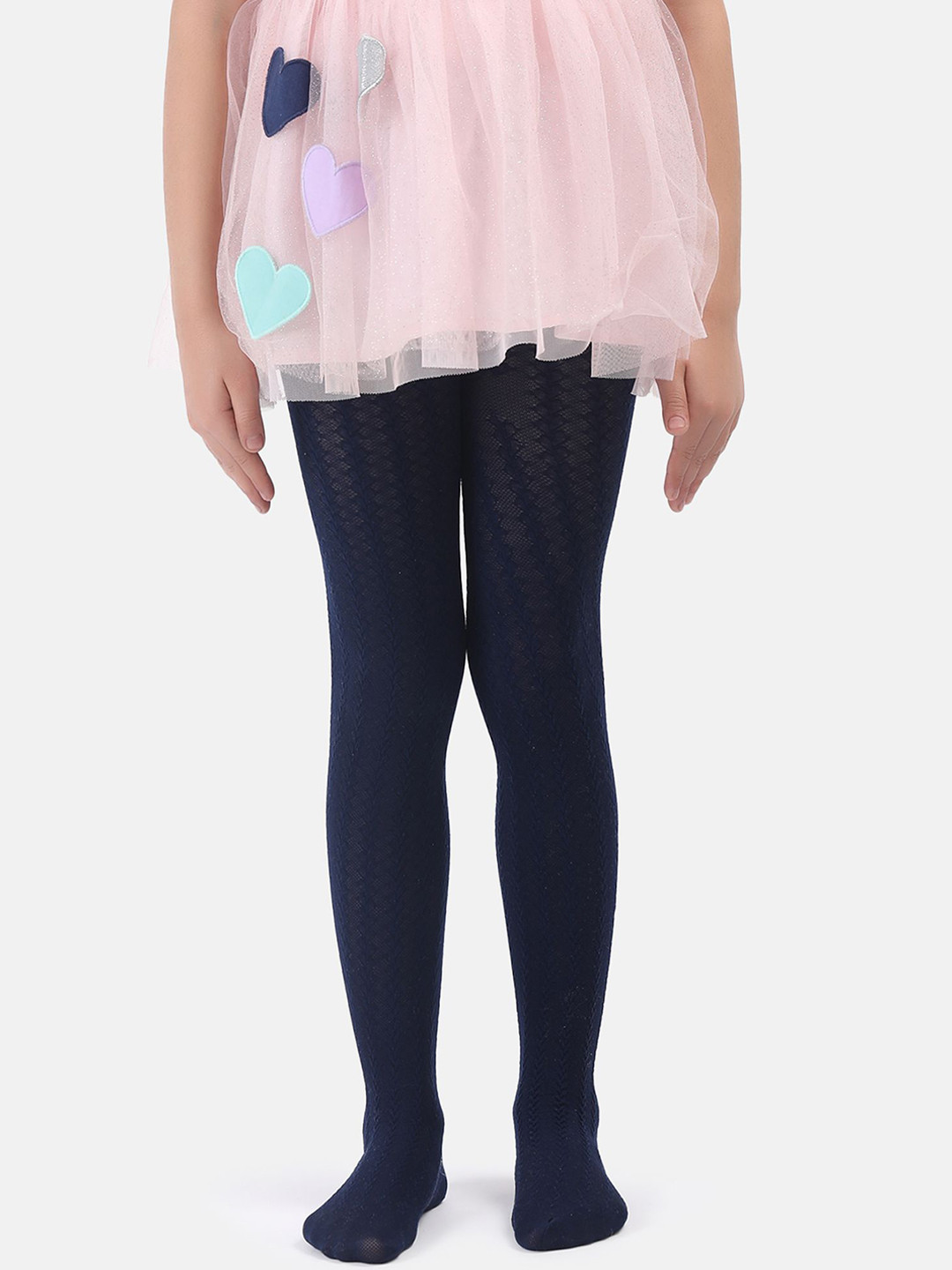 N2S NEXT2SKIN Girls Knit Pattern Stretchable Semi Sheer Stockings