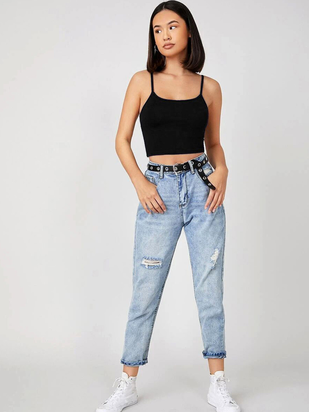 Stylecast X Slyck Cotton Crop Top