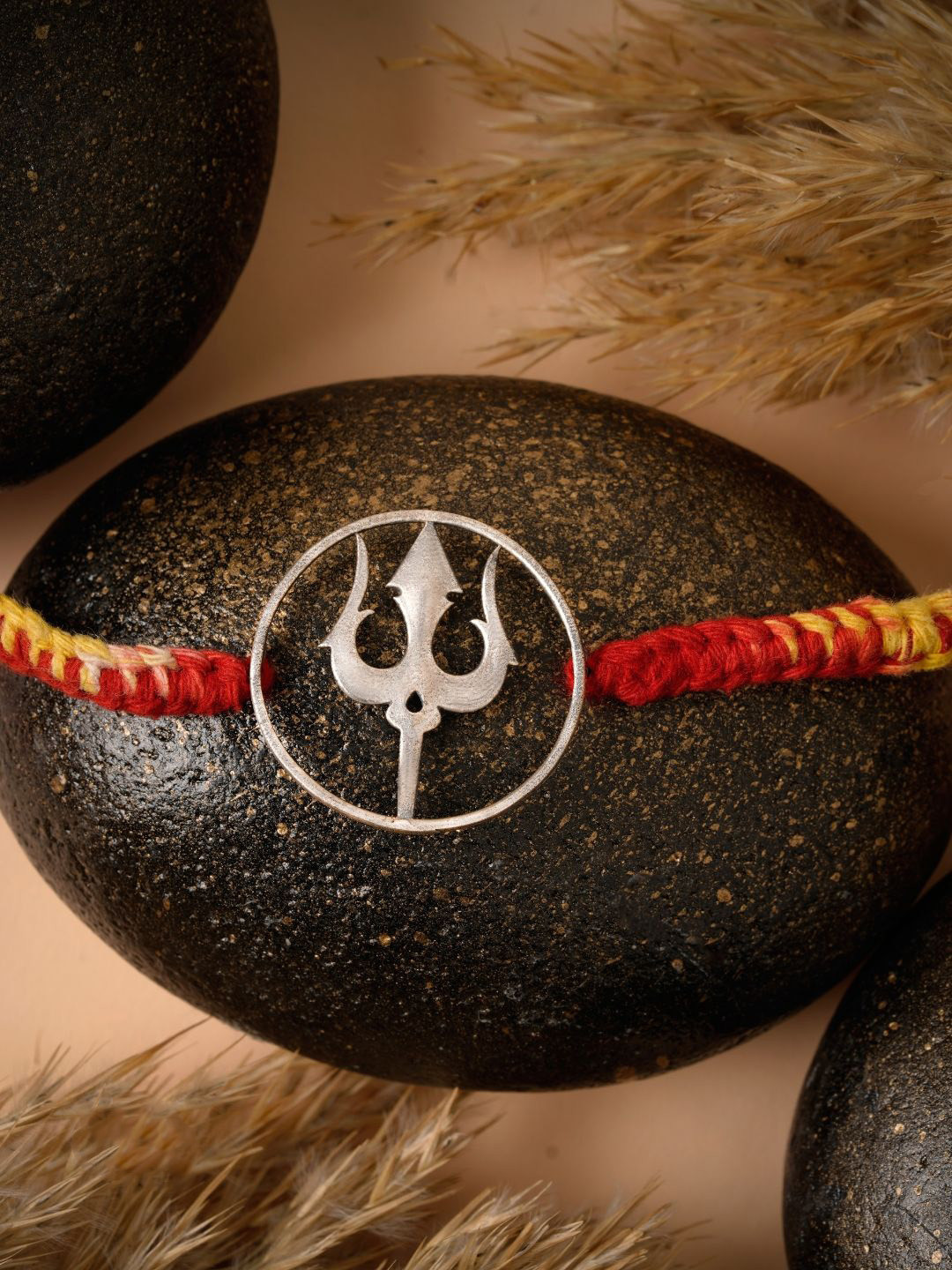 JewelYaari Trishool 925 Sterling Silver Thread Rakhi