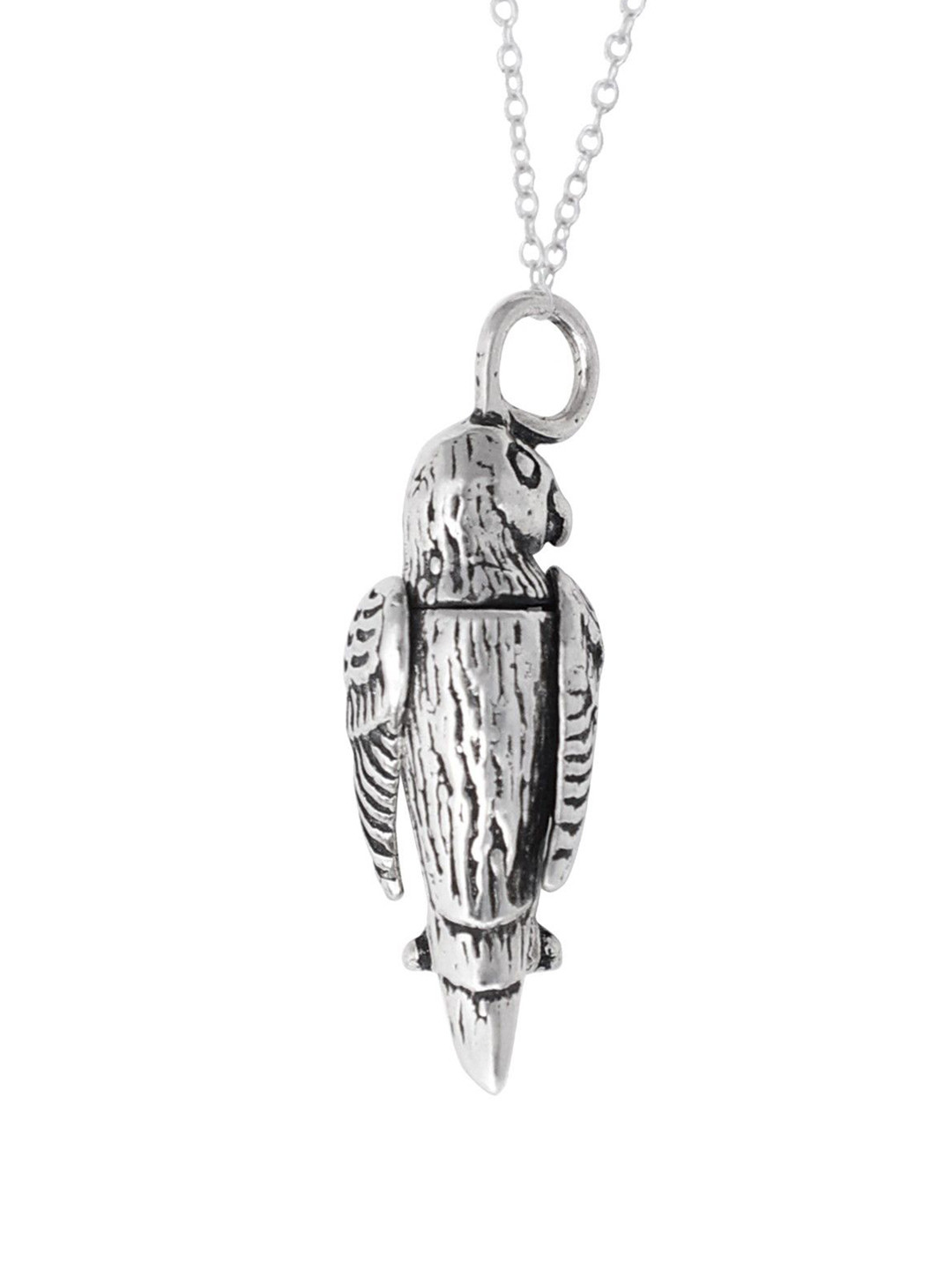 Exotic India Sterling Silver Parrot Pendant