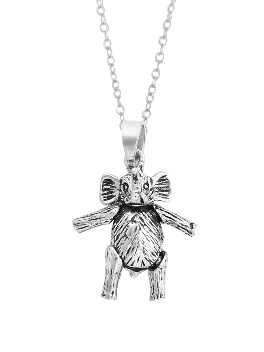 Exotic India Sterling Silver Cute Small Elephant Pendant