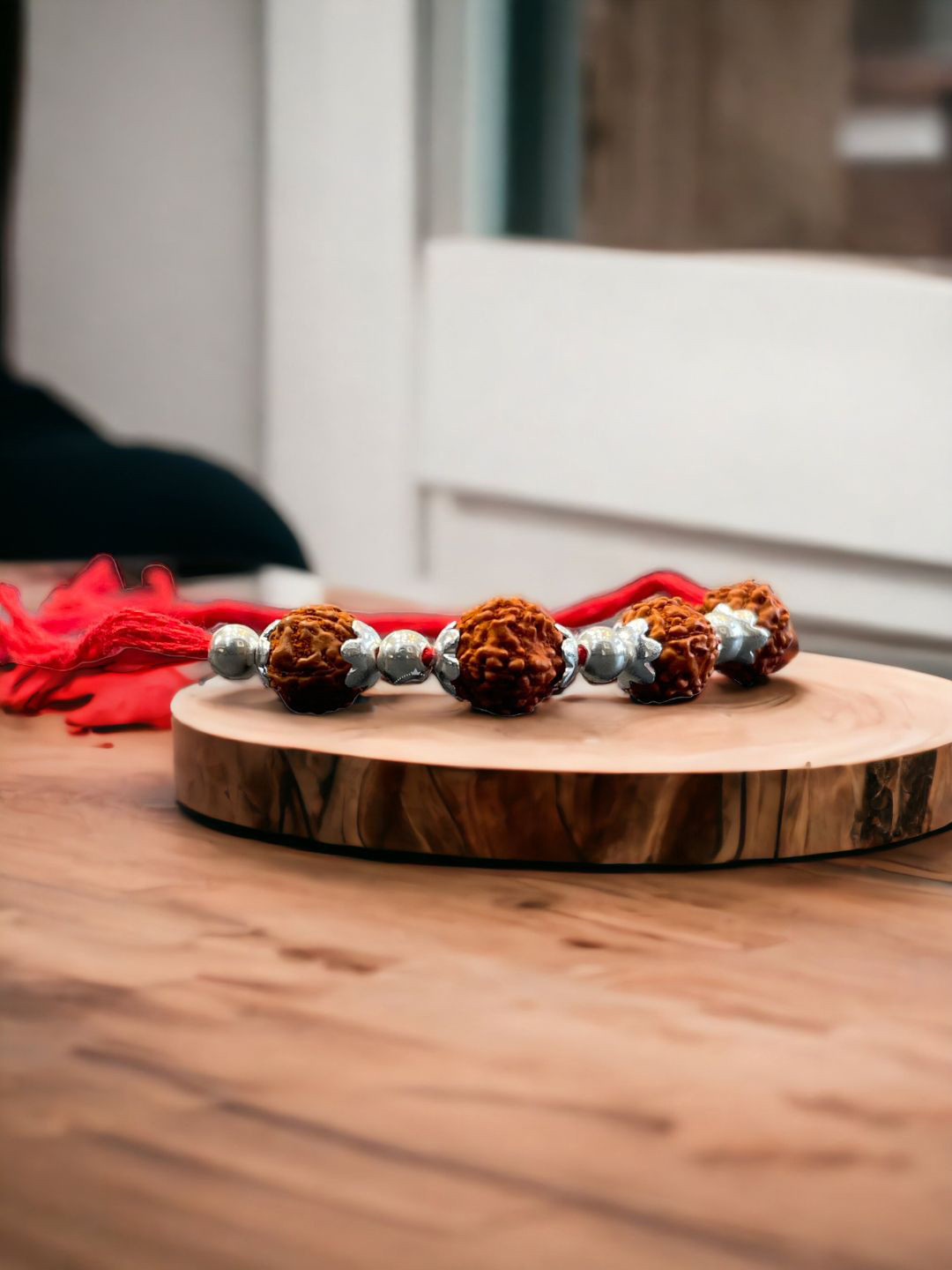 JewelYaari 926 Sterling Silver Rudraksha Rakhi Thread Rakhi