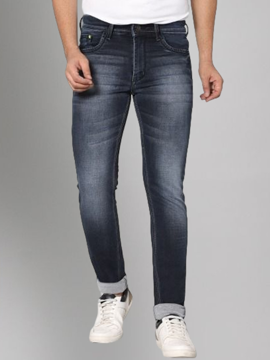 RJ Denim Men Slim Fit Mid-Rise Heavy Fade Stretchable Jeans