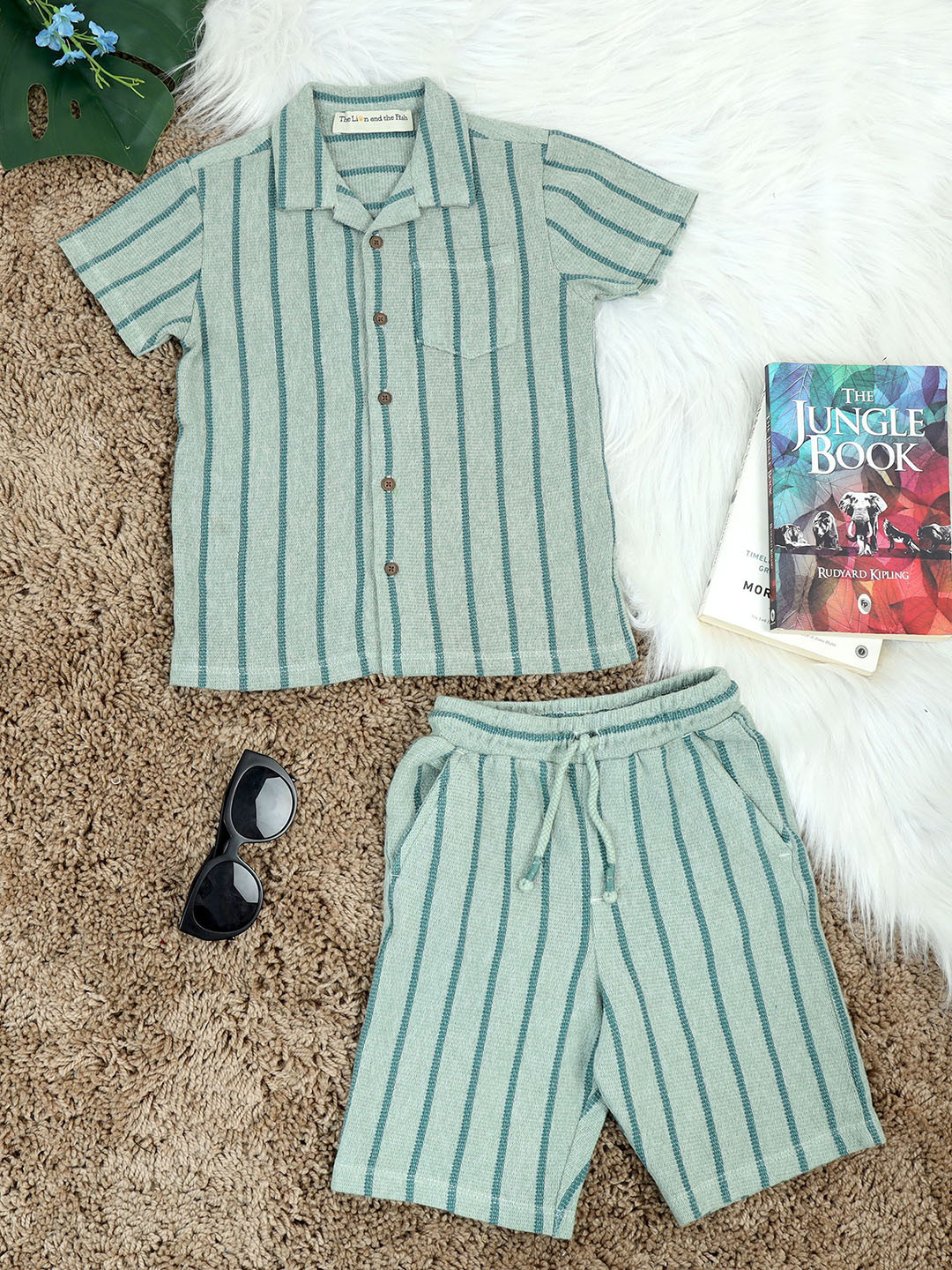 The Lion and The Fish Boys Striped Shirt & Short Co-Ord Set