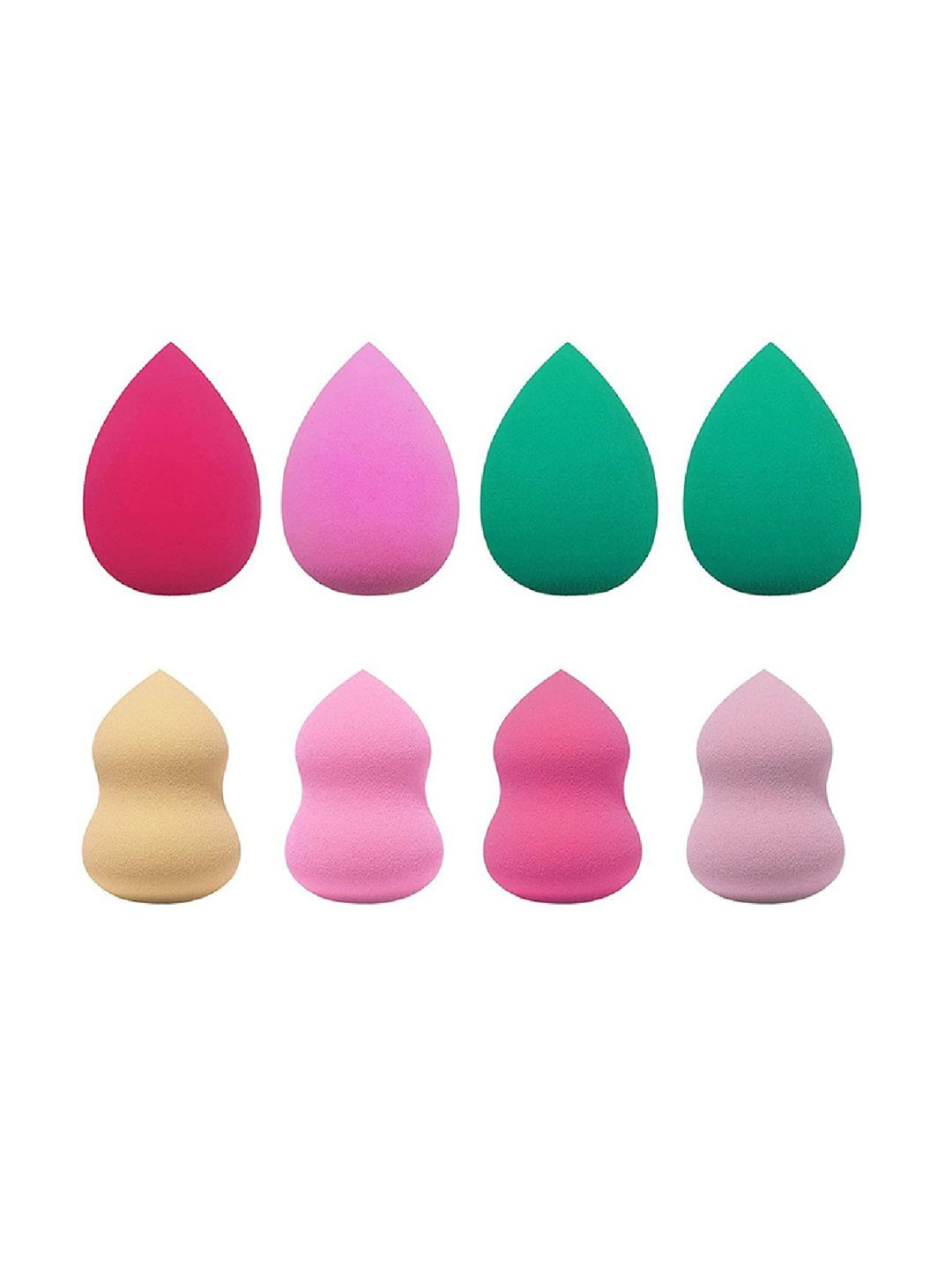 Facejewel Set Of 4 Makeup Sponge With Set Of 4 Oval Makeup Blender