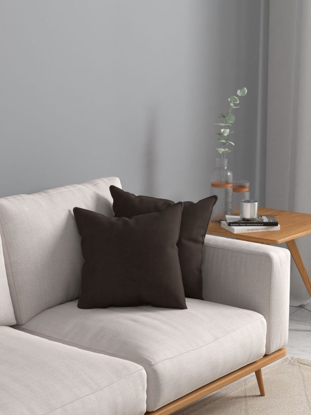 Myntra Elegant Homes Velvet Durable 2 Pcs Textured Cushion Covers - 15.7 x 15.7 Inches