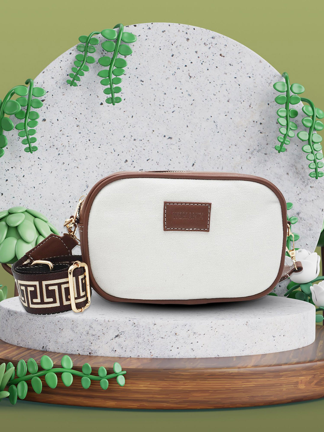 Womanix Structured Handheld Bag with Tasselled