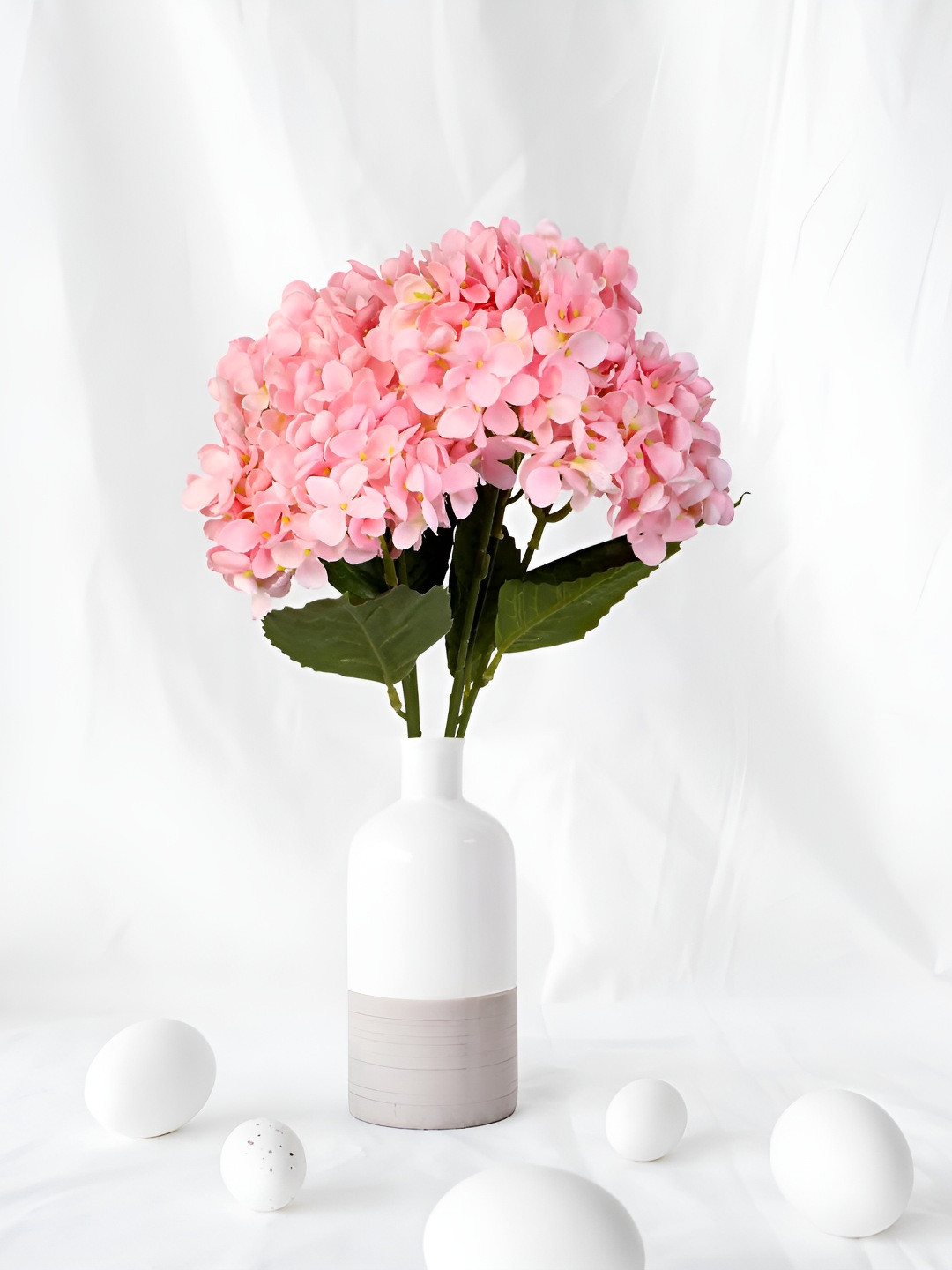 THE HOME CO. Pink & Green Hydrangea Artificial Flower