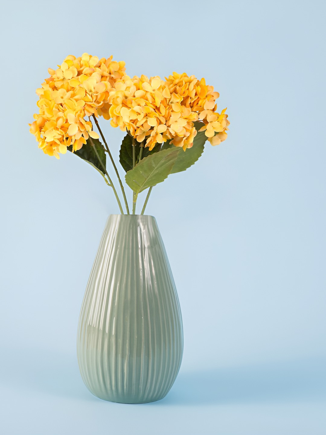 THE HOME CO. Yellow & Green Hydrangea Artificial Flower